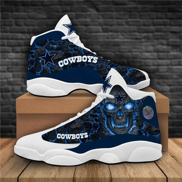 Women's Dallas Cowboys AJ13 Series High Top Leather Sneakers 006